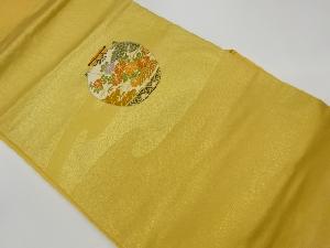 リサイクル　壺に雲・菊模様織出し名古屋帯